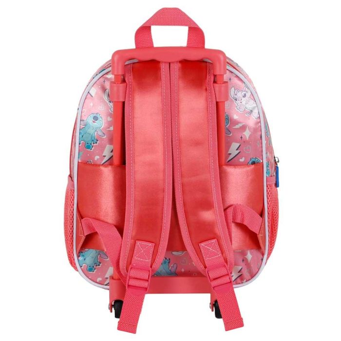 Mochila 3D con Ruedas Pequeña Thing Disney Lilo y Stitch Rosa 3