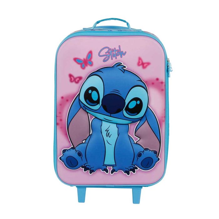 Maleta Trolley Soft 3D Adorable Disney Lilo y Stitch Rosa 1