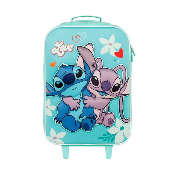 Maleta Trolley Soft 3D Love Disney Lilo y Stitch Turquesa 1