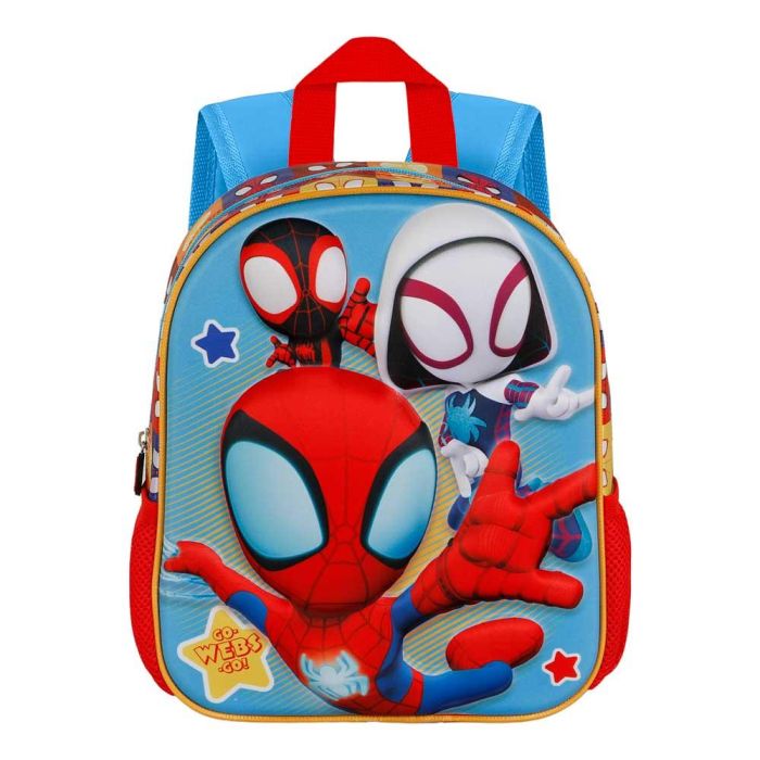 Mochila 3D Pequeña Three Marvel Spiderman Azul 1