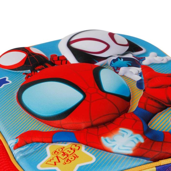 Mochila 3D Pequeña Three Marvel Spiderman Azul 3