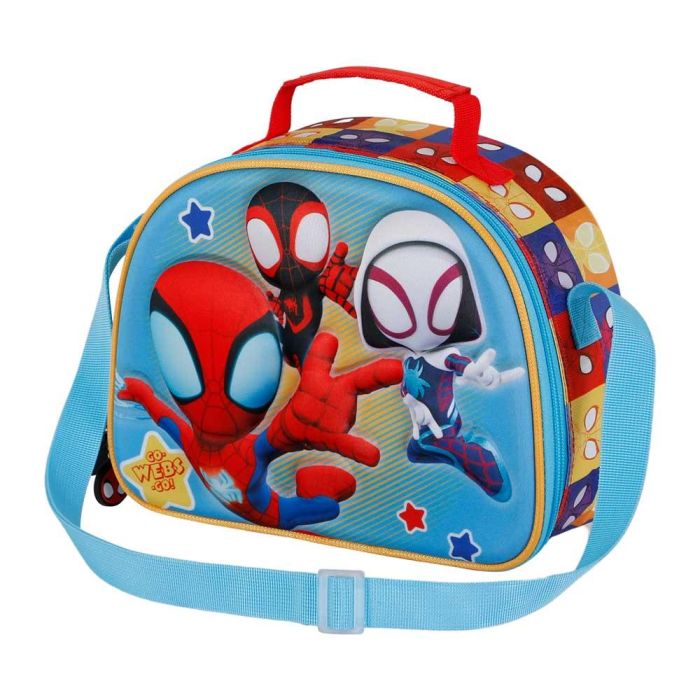 Bolsa Portamerienda 3D Three Marvel Spiderman Azul