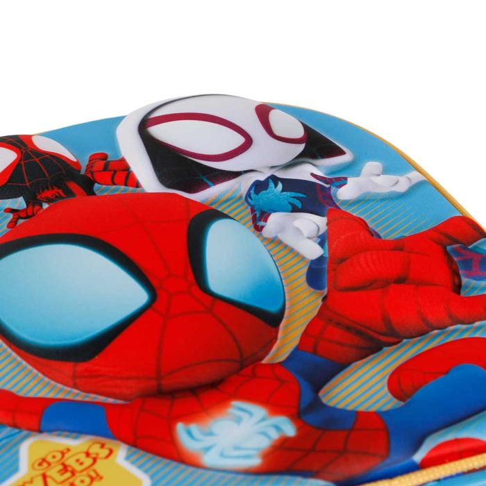 Mochila 3D con Ruedas Pequeña Three Marvel Spiderman Azul 4