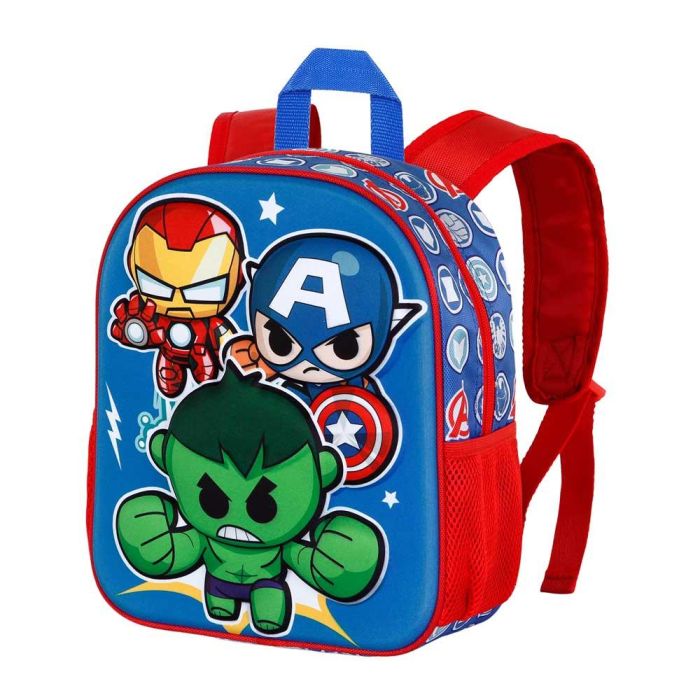 Mochila 3D Pequeña Mini Heroes Marvel Los Vengadores Multicolor