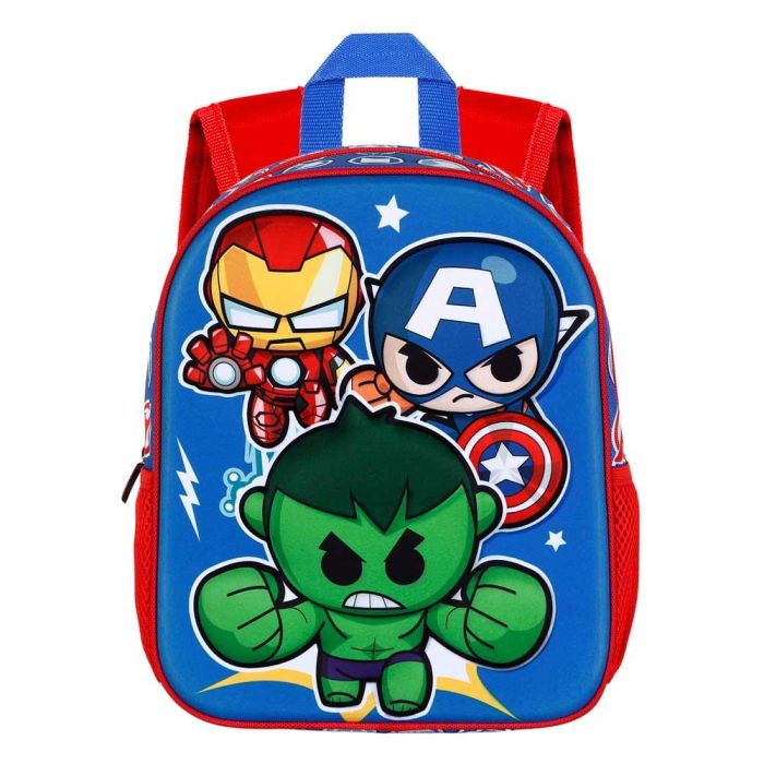 Mochila 3D Pequeña Mini Heroes Marvel Los Vengadores Multicolor 1