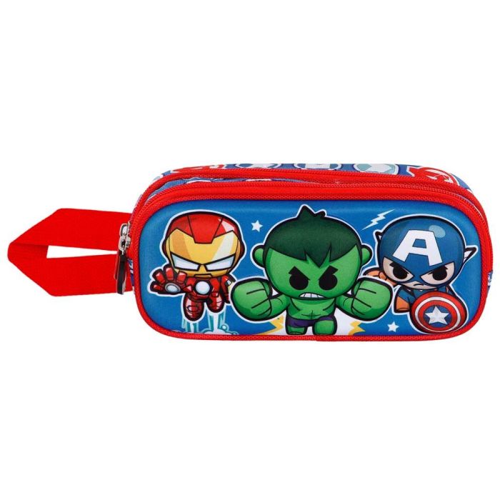 Estuche Portatodo 3D Doble Mini Heroes Marvel Los Vengadores Multicolor 1