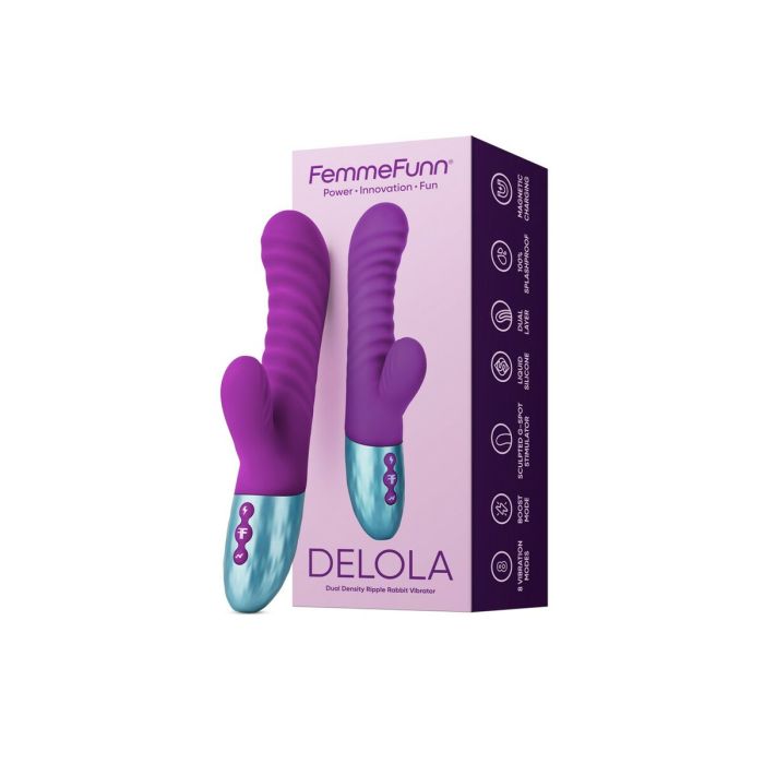 Vibrador Doble Estimulación FemmeFunn Delola Morado 10