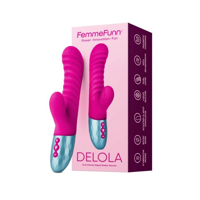 Vibrador Doble Estimulación FemmeFunn Delola Rosa 12