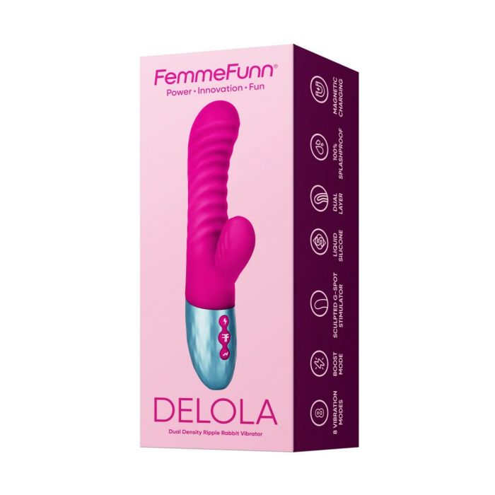 Vibrador Doble Estimulación FemmeFunn Delola Rosa 6