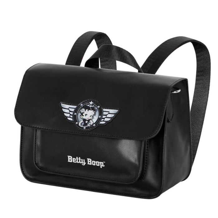 Bolso-Mochila Satchel Motor Love Betty Boop Negro