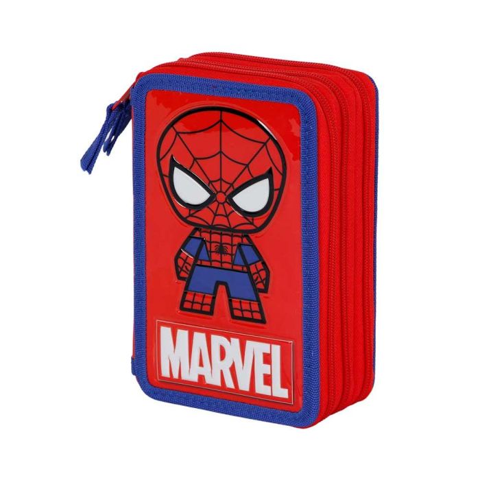 Estuche Plumier Completo Triple Glide Marvel Spiderman Rojo