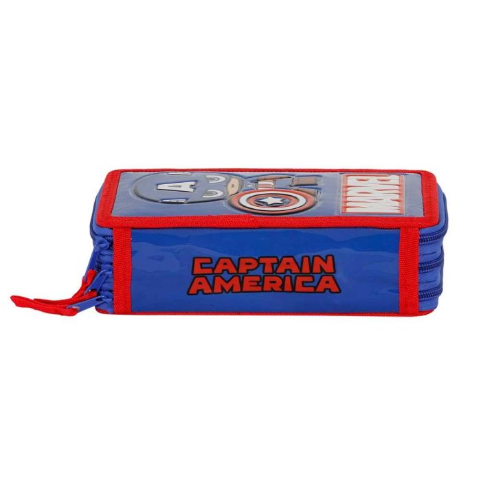 Estuche Plumier Completo Triple Glory Marvel Capitán América Azul 3