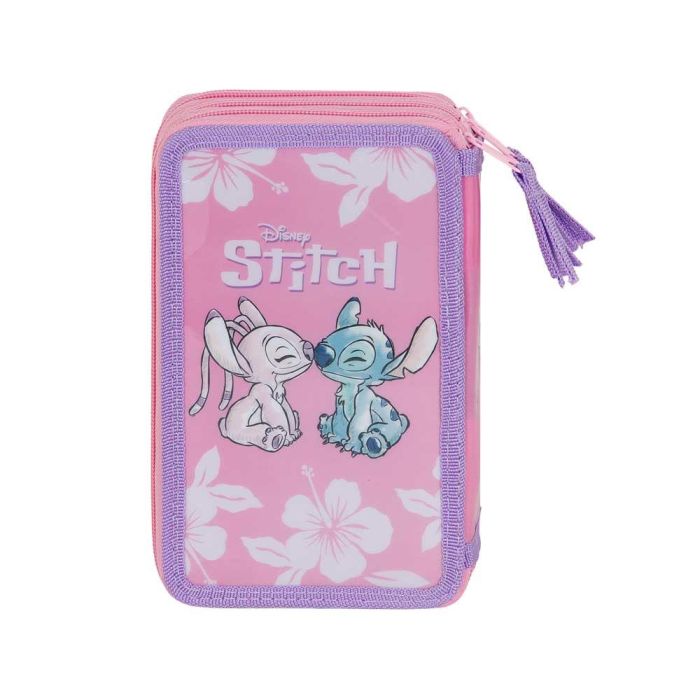 Estuche Plumier Completo Triple Pink Disney Lilo y Stitch Rosa 2