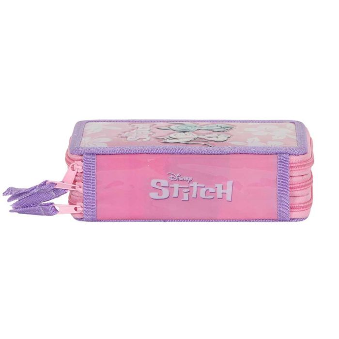 Estuche Plumier Completo Triple Pink Disney Lilo y Stitch Rosa 3