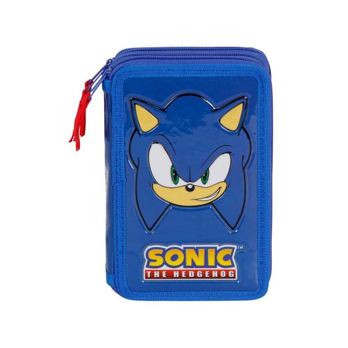 Estuche Plumier Completo Triple Sight Sonic The Hedgehog - SEGA Azul 1