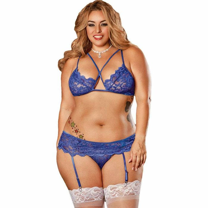 Conjunto de Lencería Exposed Azul (XXL) 3