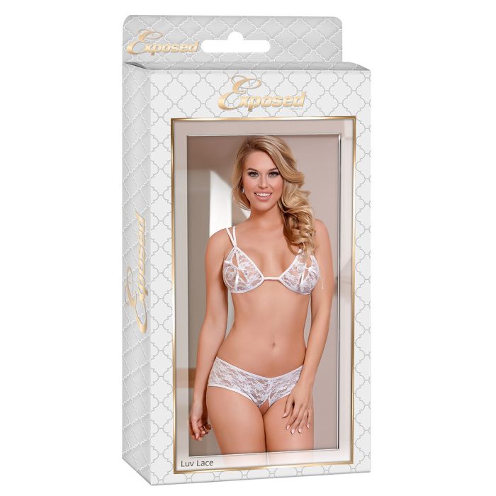 Conjunto de Lencería Exposed Blanco (S/M)