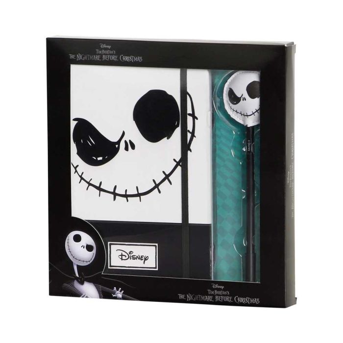 Caja Regalo con Diario y Bolígrafo Fashion Face Disney Pesadilla Antes de Navidad Negro