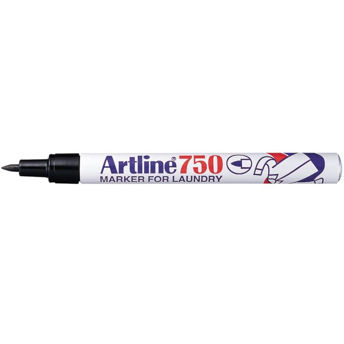 Rotulador Artline Marcador Permanente Lavable Para Textil Ek-750 Negro Punta Redonda 0,7 mm 12 unidades 2