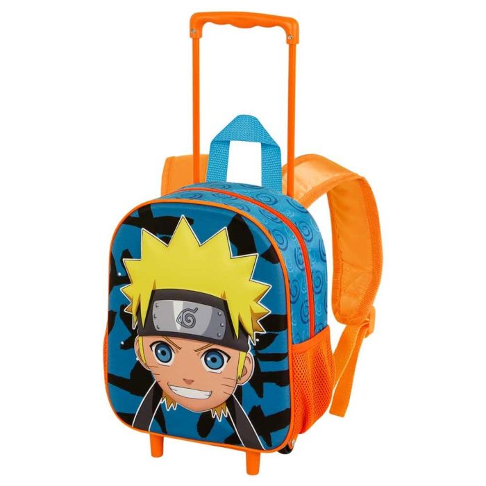 Mochila 3D con Ruedas Pequeña Happy Naruto Azul