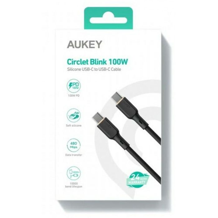 Cable USB-C a USB-C Aukey CB-SCC101 Negro 1 m 1