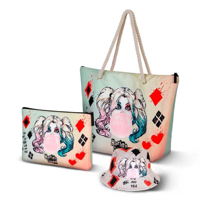 Bolsa de Playa Soleil Mad Love DC Comics Harley Quinn Beige 3