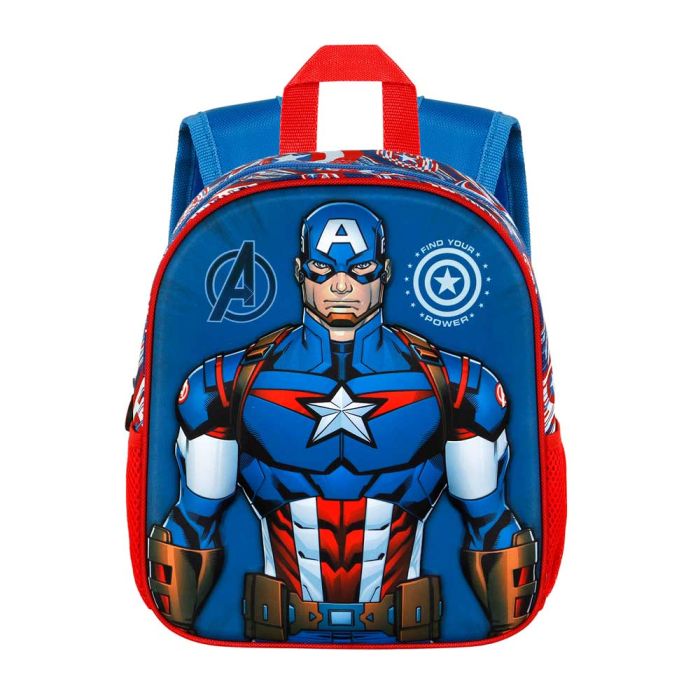 Mochila 3D Pequeña First Marvel Capitán América Azul 1