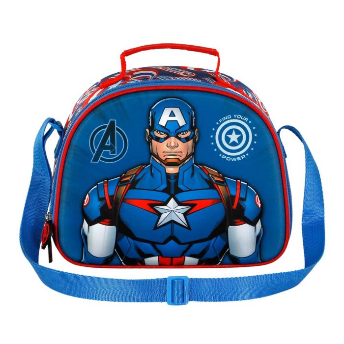 Bolsa Portamerienda 3D First Marvel Capitán América Azul 1