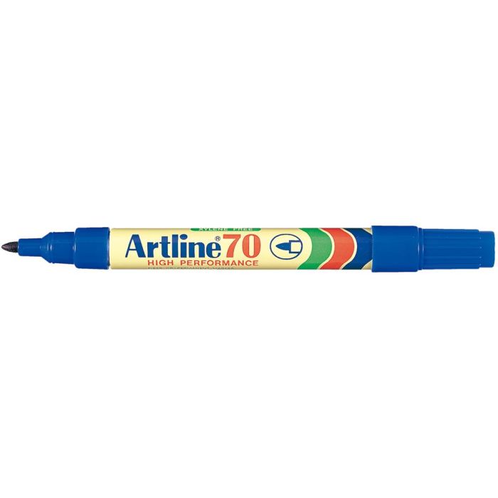 Rotulador Artline Marcador Permanente Ek-70 Azul Punta Redonda 1.5 mm Papel Metal Y Cristal 12 unidades 2