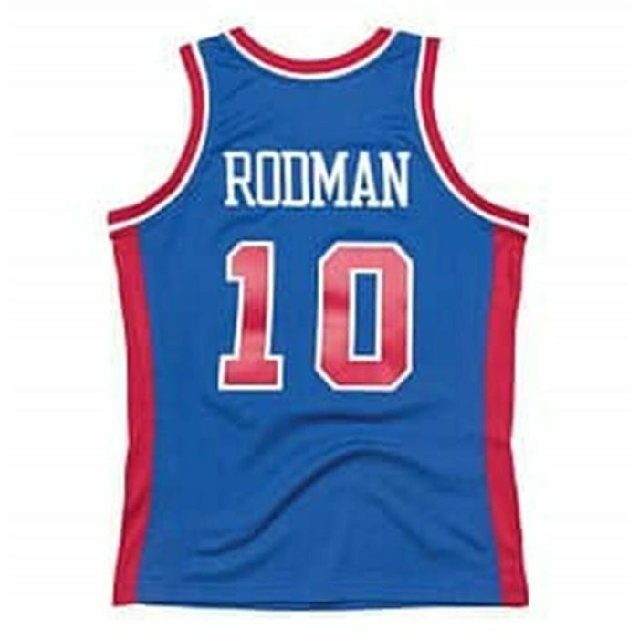 Camiseta de baloncesto Mitchell & Ness Detroit Pistons 1988-89 Nº10 Dennis Rodman Azul 2
