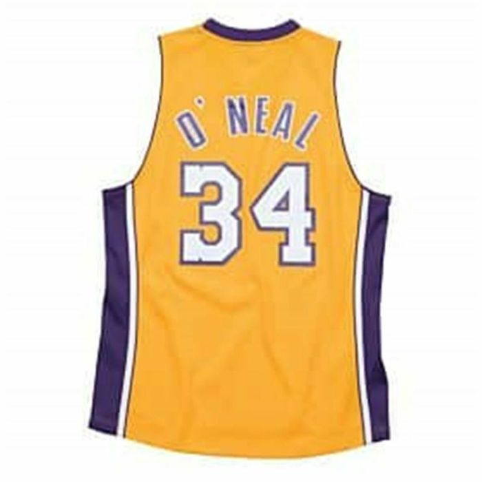 Camiseta de baloncesto Mitchell & Ness Los Angeles Lakers 1999-2000 Nº34 Shaquille O'Neal Amarillo 2