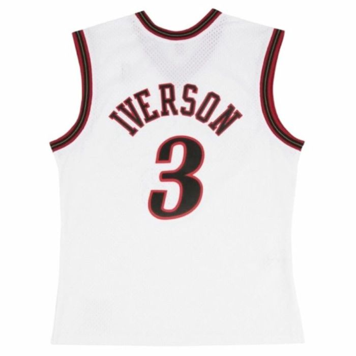 Camiseta de baloncesto Mitchell & Ness Philadelphia 76ers Allen Iverson Blanco 1