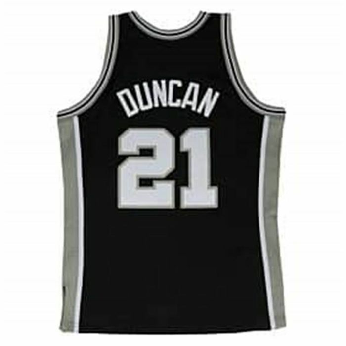 Camiseta de baloncesto Mitchell & Ness San Antonio Spurs 1998-99 Nº21 Tim Duncan Negro 1