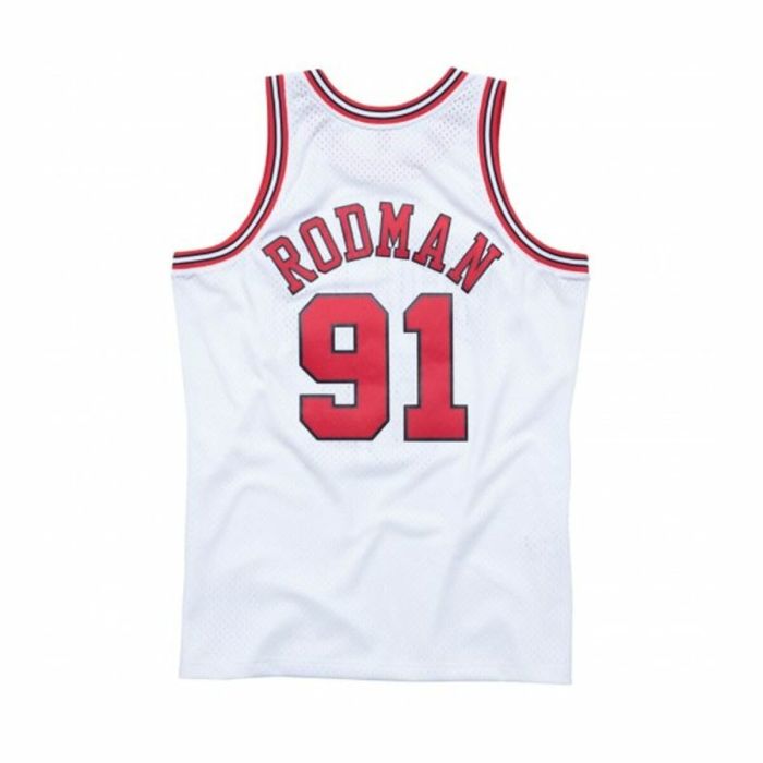 Camiseta de baloncesto Mitchell & Ness Chicago Bulls 91 - Dennis Rodman Blanco 1