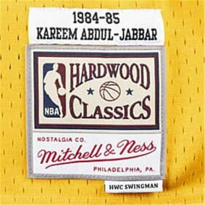 Camiseta de baloncesto Mitchell & Ness Los Angeles Lakers 1984-85 Nº33 Kareem Abdul-Jabbar Amarillo 1