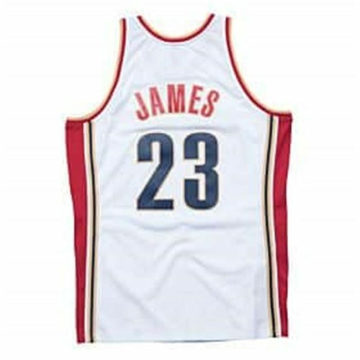 Camiseta de baloncesto Mitchell & Ness Cleveland Cavaliers 2008-09 Nº23 Lebron James Blanco 1