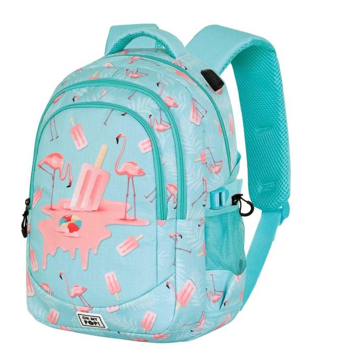 Mochila Running PLUS Ice Flamingo Oh My Pop Turquesa