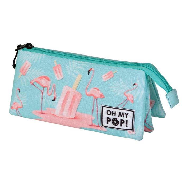 Estuche Portatodo Triple Ice Flamingo Oh My Pop Turquesa