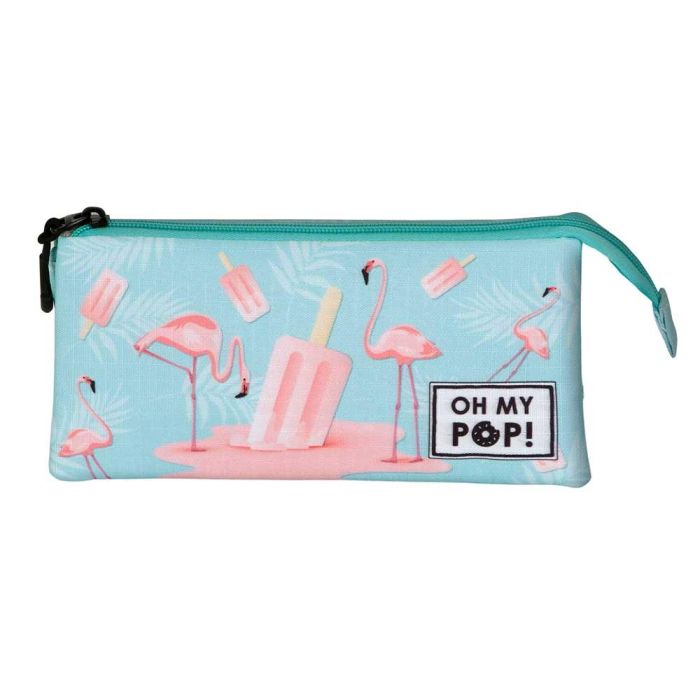 Estuche Portatodo Triple Ice Flamingo Oh My Pop Turquesa 1