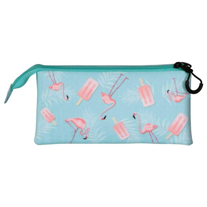 Estuche Portatodo Triple Ice Flamingo Oh My Pop Turquesa 2