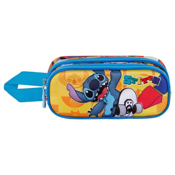 Estuche Portatodo 3D Doble Skater Disney Lilo y Stitch Amarillo 1