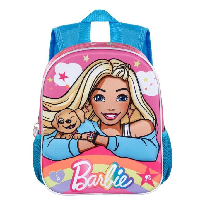 Mochila 3D Pequeña Rainbow Barbie Rosa 1