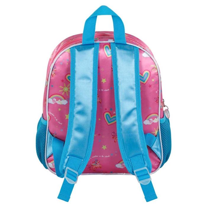 Mochila 3D Pequeña Rainbow Barbie Rosa 2