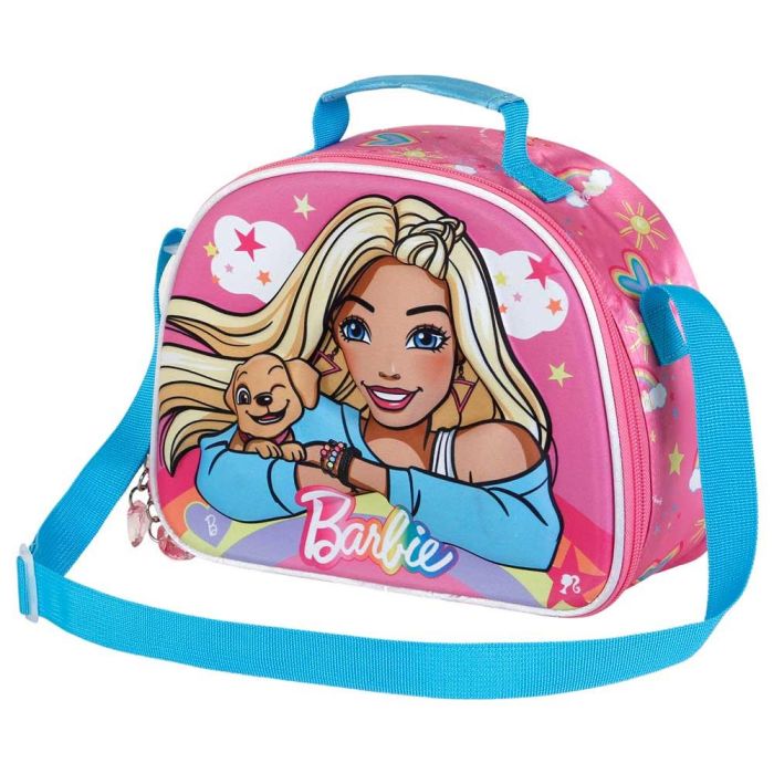 Bolsa Portamerienda 3D Rainbow Barbie Rosa