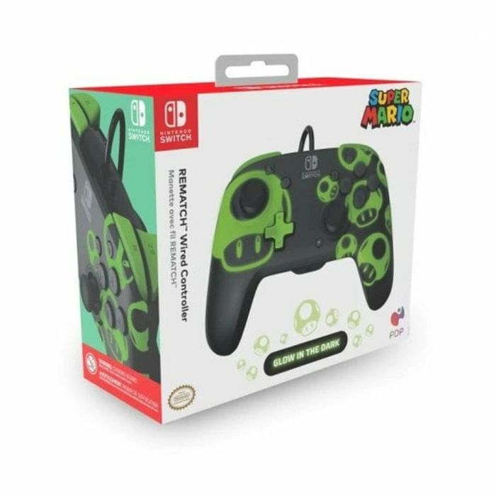 Mando PDP Rematch Gamepad 1Up Negro Verde Nintendo Switch 1