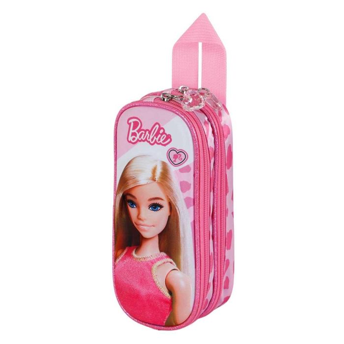 Estuche Portatodo 3D Doble Fashion Barbie Rosa