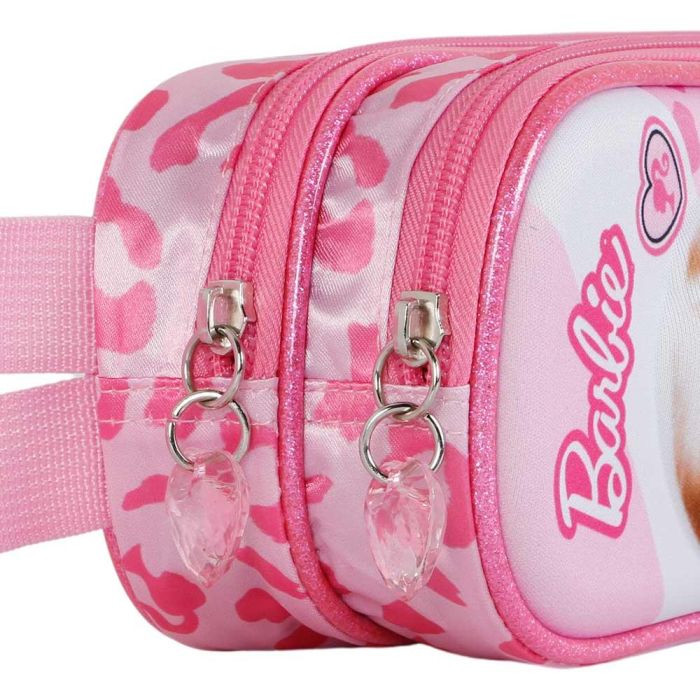 Estuche Portatodo 3D Doble Fashion Barbie Rosa 3