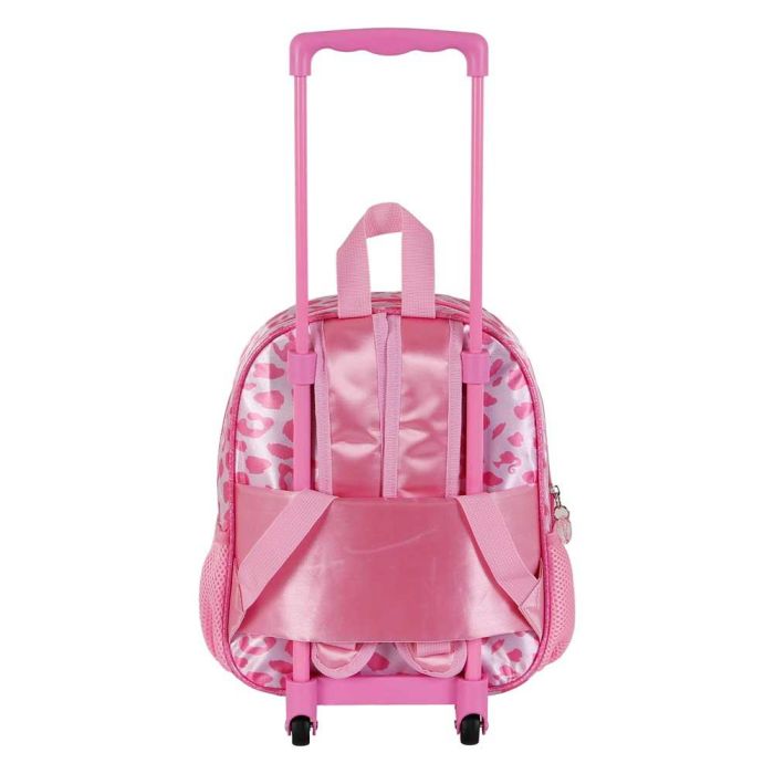 Mochila 3D con Ruedas Pequeña Fashion Barbie Rosa 3