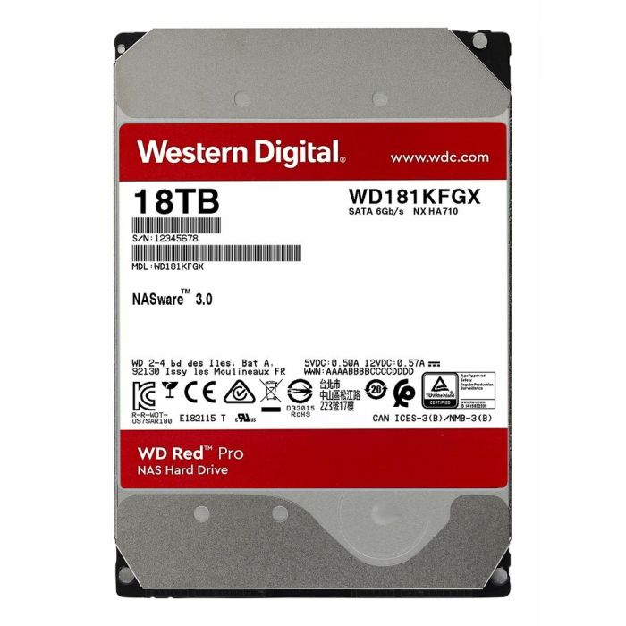 Disco Duro Western Digital WD181KFGX 18TB 7200 rpm 3,5" 18 TB 3,5" 1