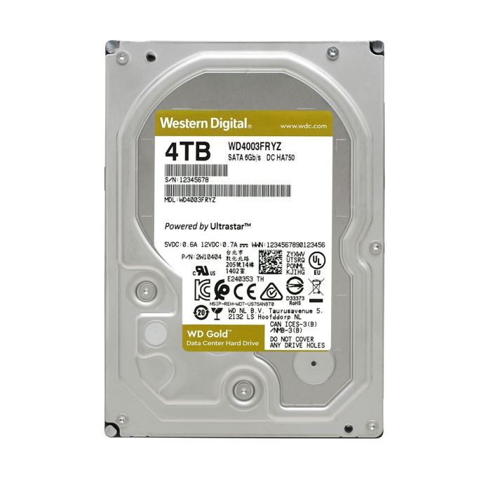 Disco Duro Western Digital WD4004FRYZ 3,5" 4 TB SSD 4 TB HDD 1